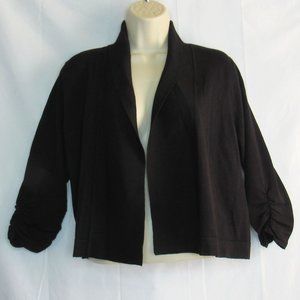 89th & Madison Women's Black Open Front Sweater Cropped Shrug Cardigan Size PM